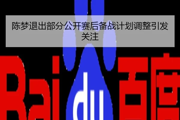 陈梦退出部分公开赛后备战计划调整引发关注